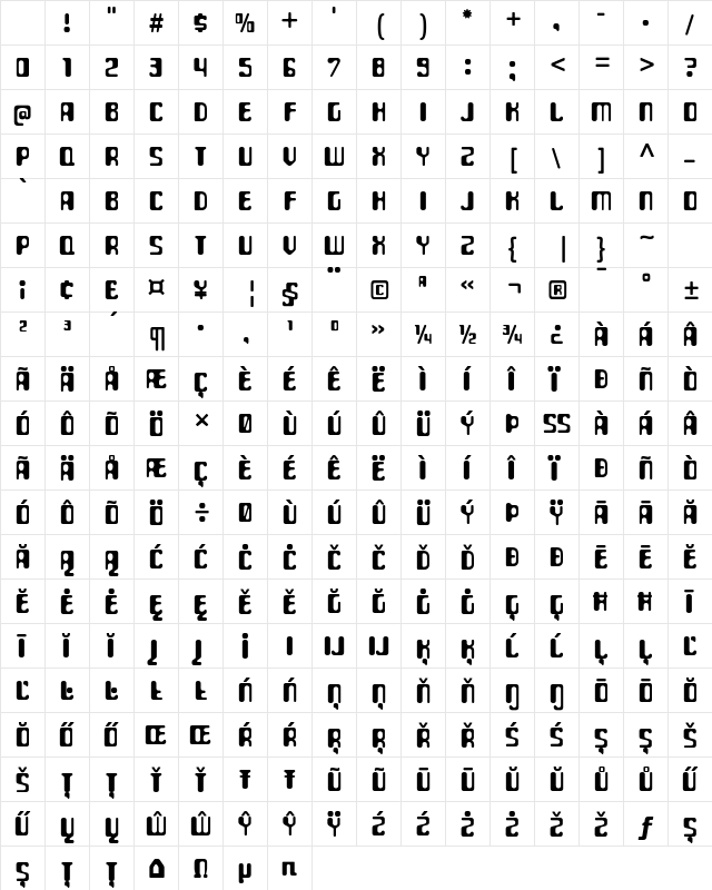 ParaAminobenzoic Regular Character Map ParaAminobenzoic Regular Character Map