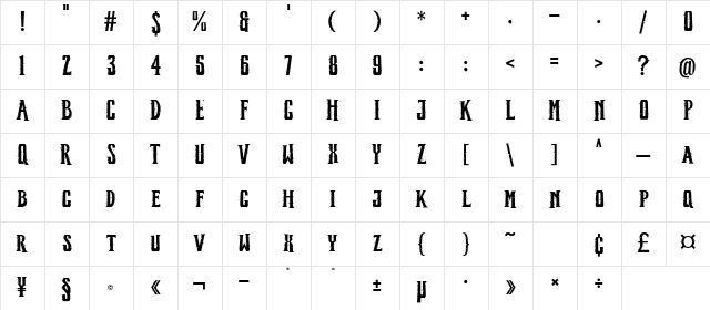 Morvien Regular Character Map