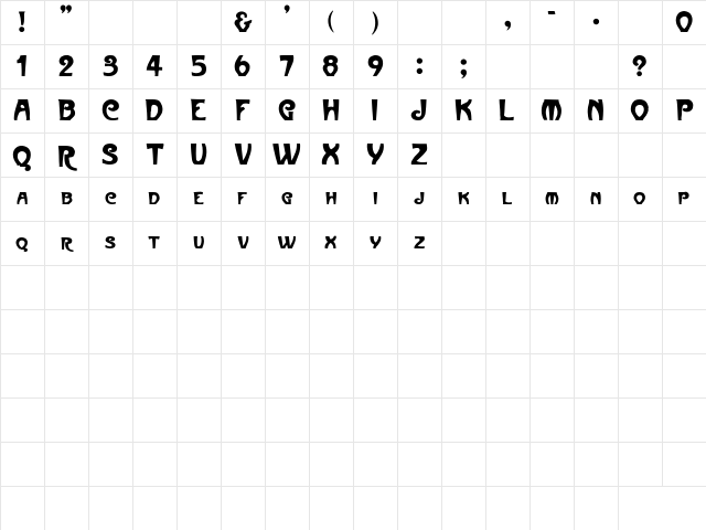 Paris Metro Regular Character Map
