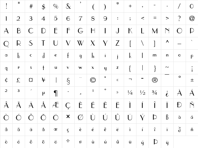 Paris Normal Character Map