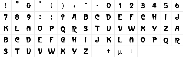 Paris Regular Character Map