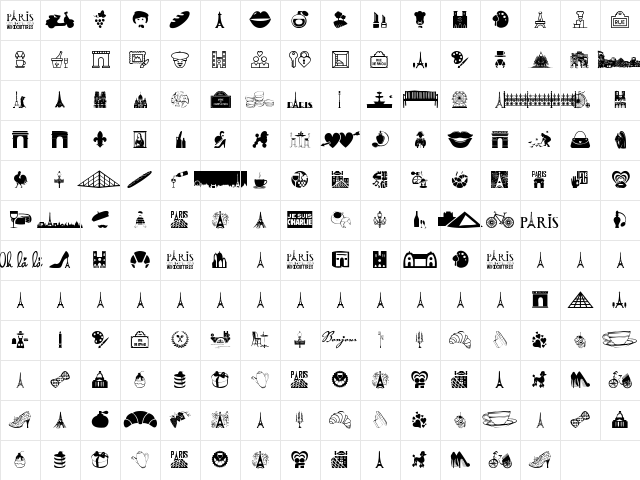 Paris Regular Character Map