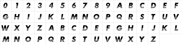 MosaicCaps Regular Character Map