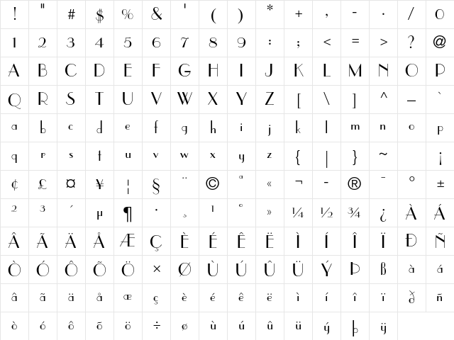 Parisian Std Medium Character Map Parisian Std Medium Character Map