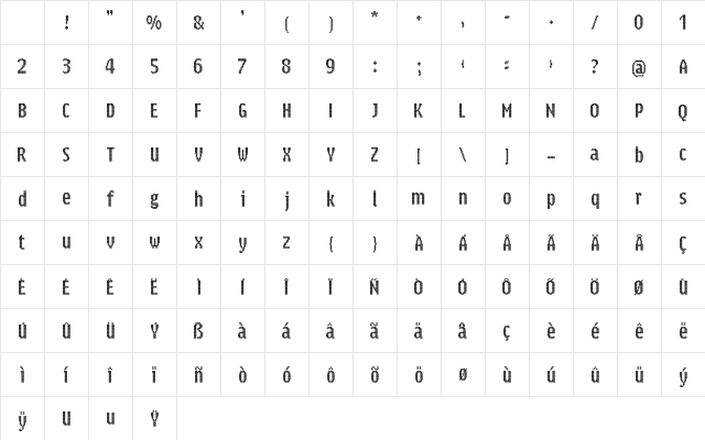 Parisienne Regular Character Map Parisienne Regular Character Map