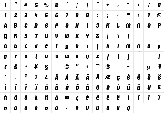 Pasadena-Serial-ExtraBold RegularItalic Character Map Pasadena-Serial-ExtraBold RegularItalic Character Map