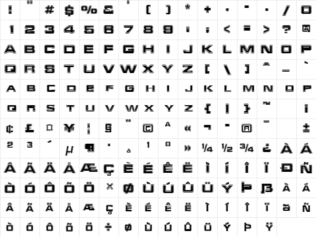 PastDueSCapsSSK Regular Character Map PastDueSCapsSSK Regular Character Map
