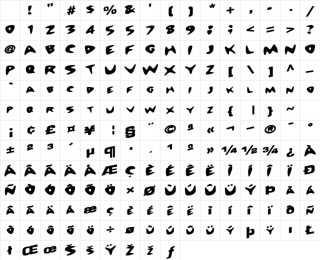 PathFinderType5 Bold Character Map PathFinderType5 Bold Character Map