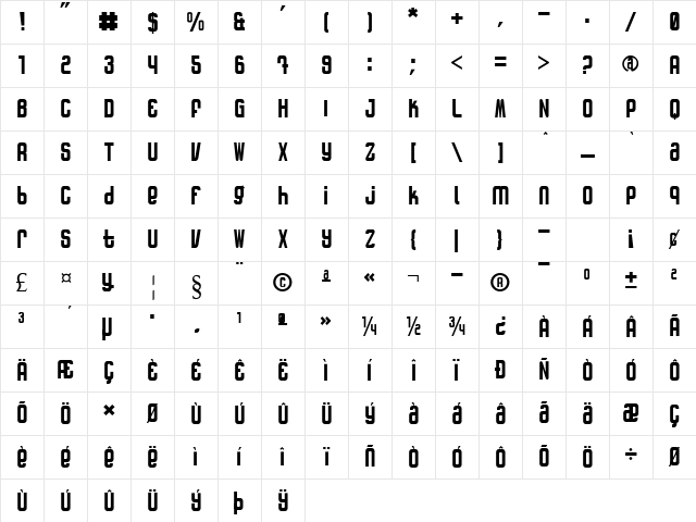 Patinio Rotulo Regular Character Map Patinio Rotulo Regular Character Map