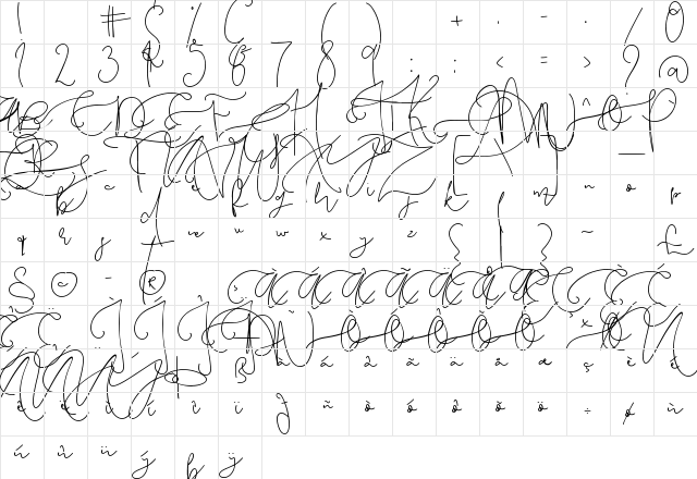 Pattersonville Script Regular Character Map Pattersonville Script Regular Character Map