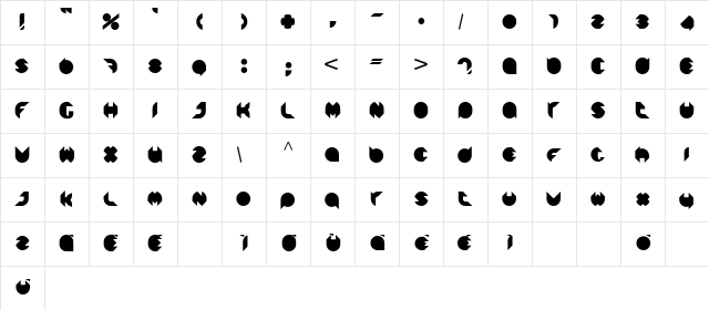 Paula Regular Character Map