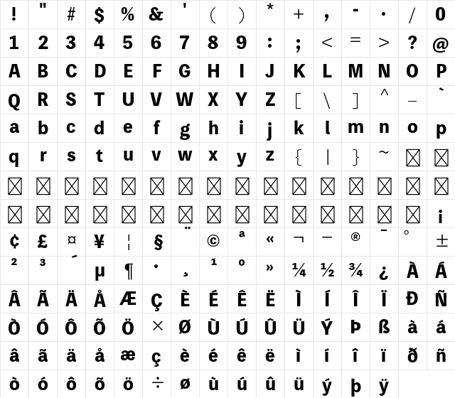 A P-OTF Bunkyu MidasiG StdN EB Character Map A P-OTF Bunkyu MidasiG StdN EB Character Map