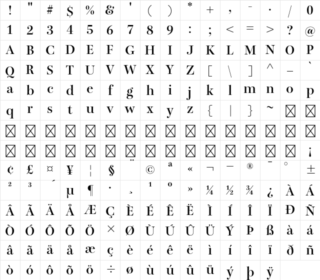A P-OTF Bunkyu MidasiM StdN EB Character Map