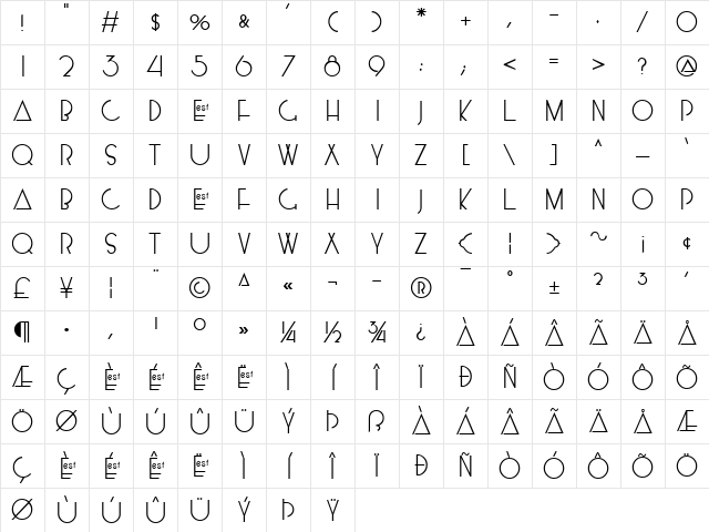 Mossy Regular Character Map Mossy Regular Character Map