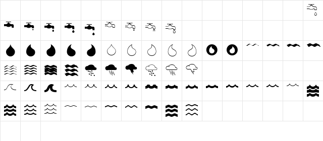 MostlyWaves Regular Character Map