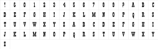 Pentagon Regular Character Map Pentagon Regular Character Map