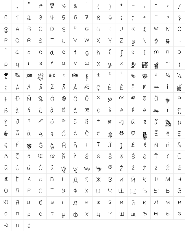 People Medium Character Map People Medium Character Map