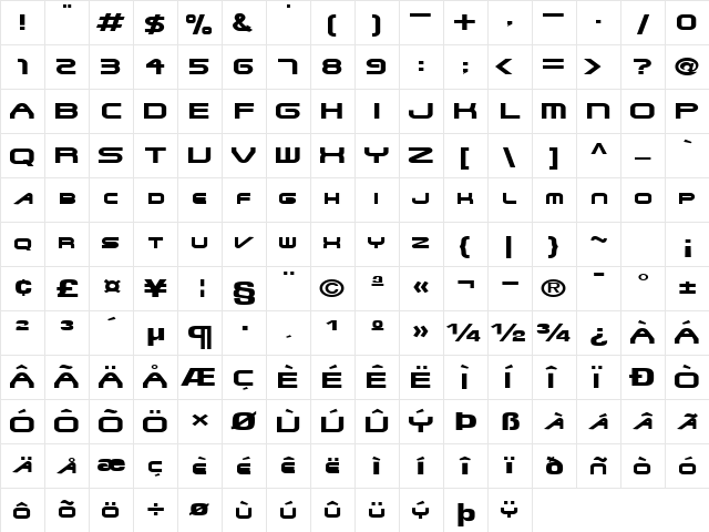 PeoplesType121 Regular Character Map PeoplesType121 Regular Character Map