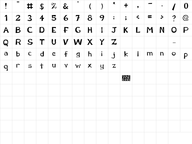 Perdoo Regular Character Map