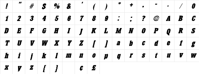 Philip Oblique Character Map Philip Oblique Character Map