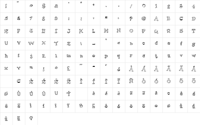 Pijamas Regular Character Map