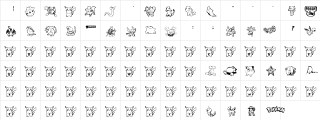 Pika Pika Regular Character Map