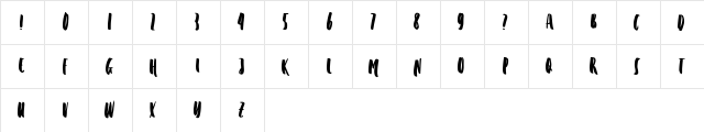 PINDOW Regular Character Map PINDOW Regular Character Map