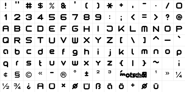 motschcc Regular Character Map