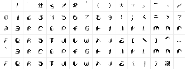 Pixcel Regular Character Map Pixcel Regular Character Map