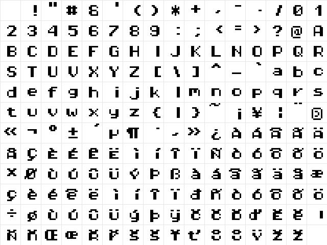 Pixel Operator Mono HB 8 Regular Character Map Pixel Operator Mono HB 8 Regular Character Map