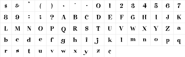 Pixie Font Medium Character Map