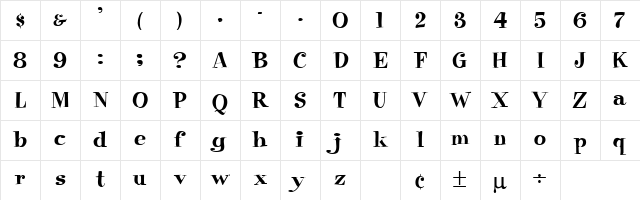 Pixie Regular Character Map Pixie Regular Character Map