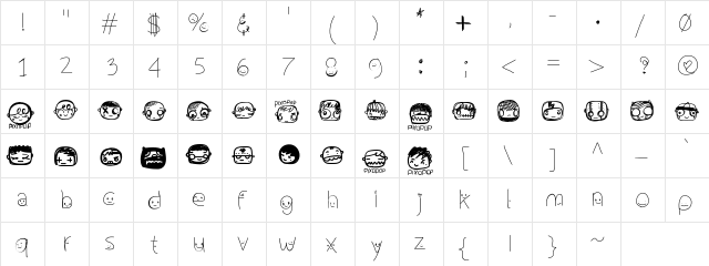PixopopConfusion Medium Character Map PixopopConfusion Medium Character Map