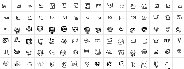 PixopopMonstalove Medium Character Map