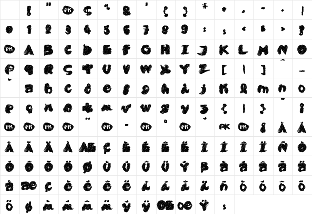 PK CoBrA Regular Character Map PK CoBrA Regular Character Map