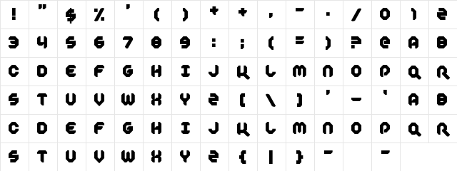 Plack the Hanet Regular Character Map