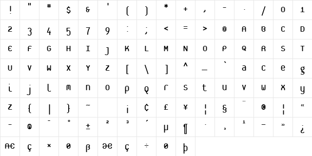 Platelet Medium Character Map Platelet Medium Character Map