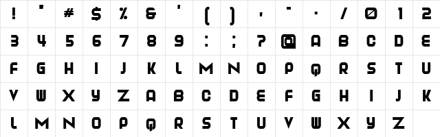 Playa Regular Character Map