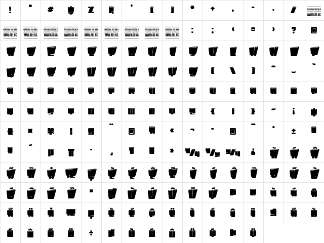 Pligo PERSONAL USE ONLY Regular Character Map Pligo PERSONAL USE ONLY Regular Character Map