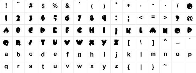 Plowboy Regular Character Map