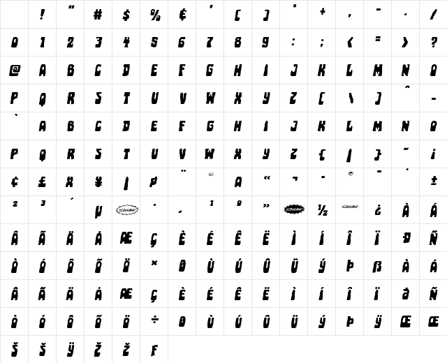 Pocket Monster Expanded Italic Expanded Italic Character Map Pocket Monster Expanded Italic Expanded Italic Character Map