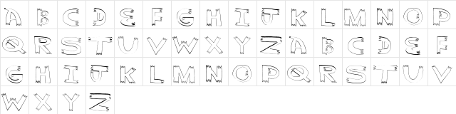 pointy Regular Character Map