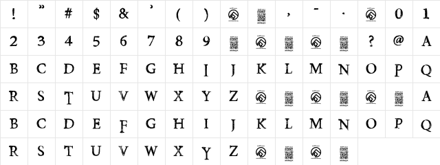 Poison Hope Regular Character Map