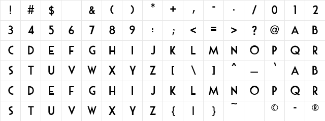 Mouse Deco Regular Character Map Mouse Deco Regular Character Map
