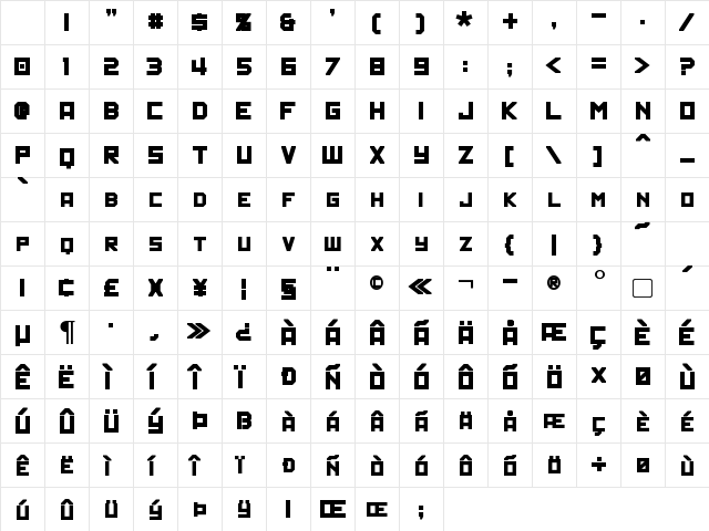 Politik Bold Character Map