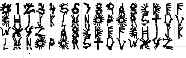 Pollo Pueblo - Black Regular Character Map