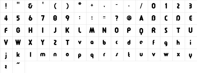 Pollyanna Regular Character Map