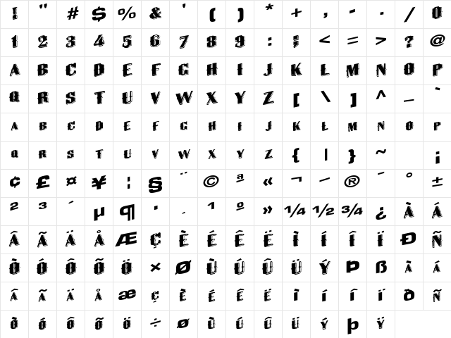 PostBoyText60 Regular Character Map PostBoyText60 Regular Character Map
