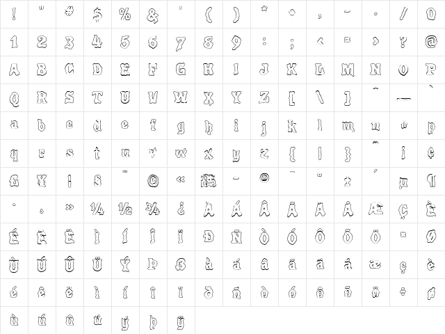 Poultrygeist Out Regular Character Map