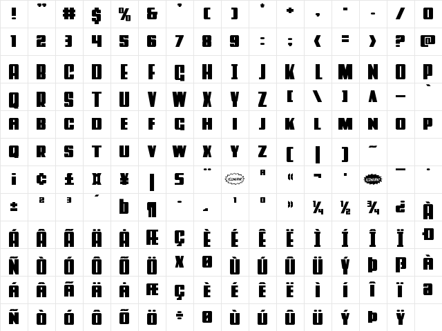 Power Lord Regular Character Map